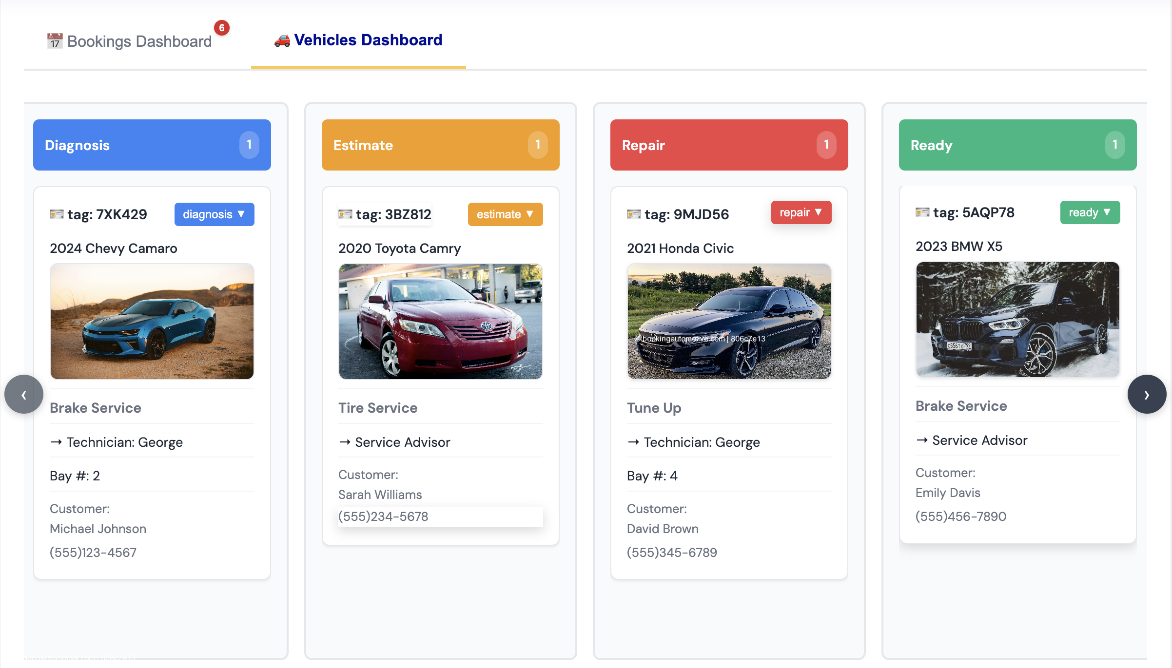 Shop Dashboard Interface